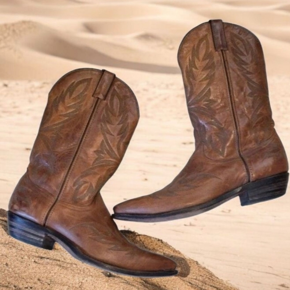Vintage Code West Men’s Brown Leather Cowboy Boots Size 10½